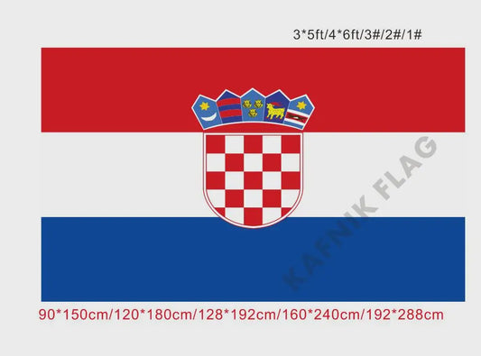 Kroatië Vlag 100D Polyester - Diverse Maten (90x150cm tot 192x288cm)