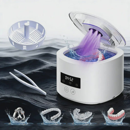 Ultrasone Reiniger voor Gebitsreiniging, Beugels & Protheses - USB Oplaadbaar
