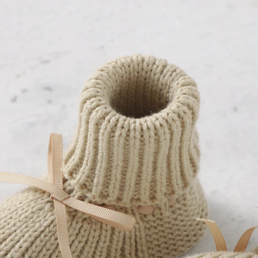 Babyschoentjes Gebreid - Zachte Toddler Schoentjes met Strik - 0-18 Maanden
