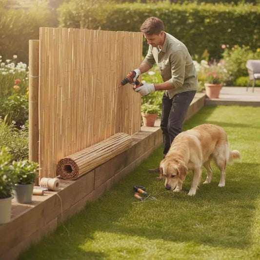 Premium Bamboe Tuinscherm 100x600cm - Natuurlijk en Duurzaam