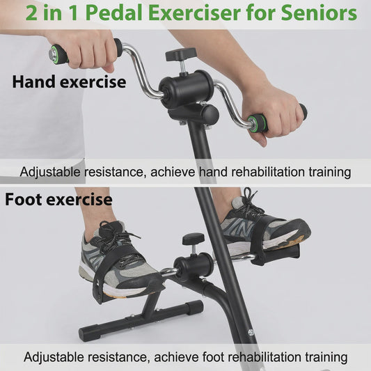Compacte Hometrainer Fiets voor Benen en Armen - Verstelbare Weerstand - Ideaal voor Senioren en Zittend Gebruik