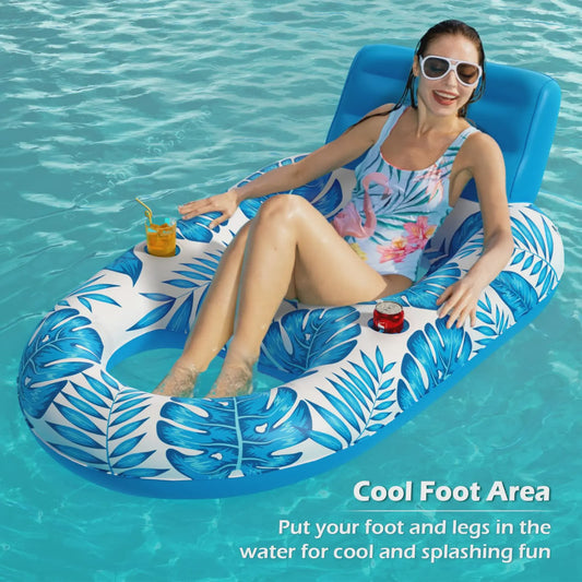 Opblaasbare Zwembad Lounger voor Volwassenen - Comfortabele Waterstoel met Bevestigingspunten