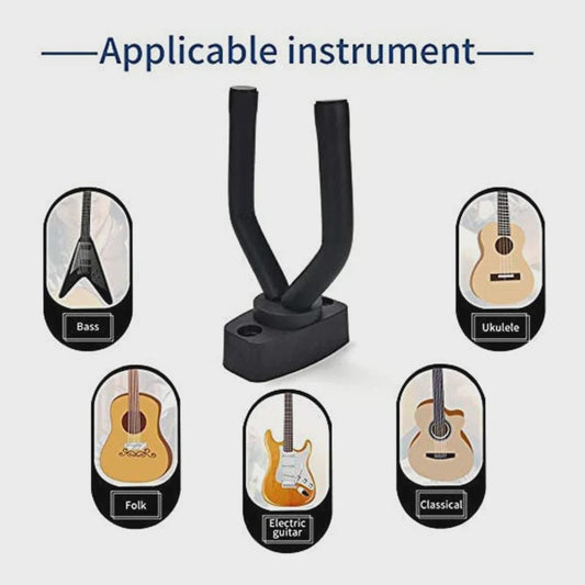 Gitaar Muurbeugel Hanger Set (1-10 Stuks) - Zwart - Universeel voor Gitaar, Bas, Ukulele