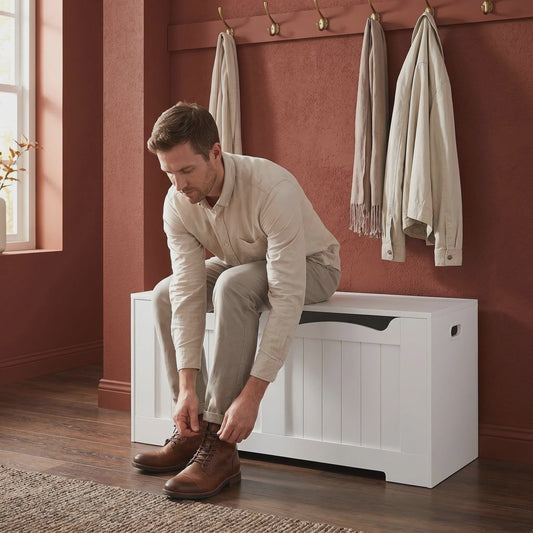 Houten Opbergkist met Deksel - 100 cm Breed, Ideaal voor Entree of Slaapkamer