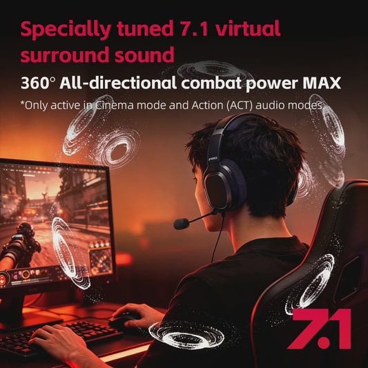 FIIO FG3 HIFI Gaming Headset: Virtueel 7.1 Surround Sound, Dual Drivers & ENC Microfoon