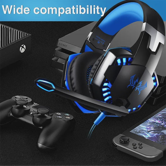 G2000 Gaming Headset met Microfoon, LED Verlichting en 50mm Speakers - PC, PS4, Xbox One