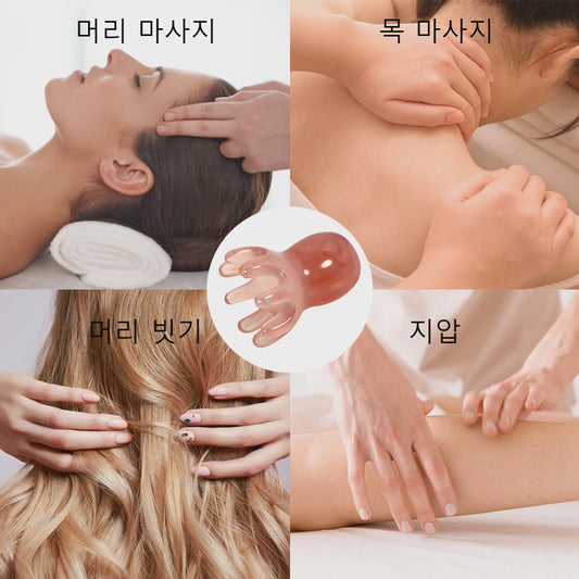 Schattige Octopus Hoofdhuid Massager - Resin, Stressverlichting & Haarverzorging
