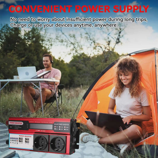 Krachtige 4000W/3000W Power Inverter: 12V DC naar 220V/230V AC met 4 USB & LED Display