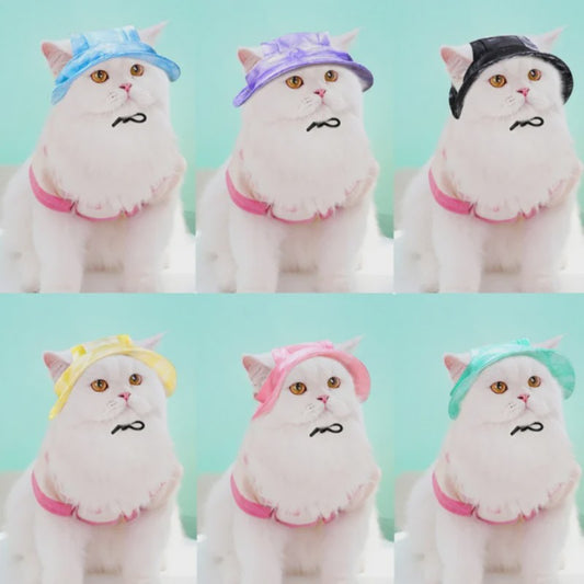 Grappige Honden- en Katten Zonnehoed met Oorgaten - Stijlvolle Tie-Dye Pet Accessoires