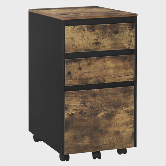 Mobiel Archiefkastje met 3 Lades en Wielen - Kantoor Organizer 40x70x40cm