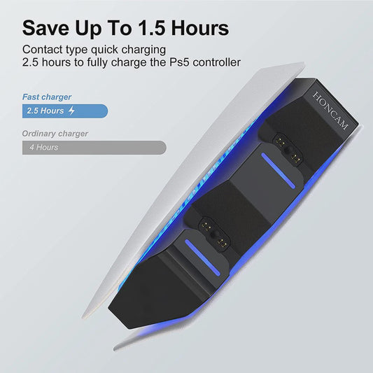 Dubbel Laadstation voor PS5 DualSense Controllers - Snel en Veilig Opladen