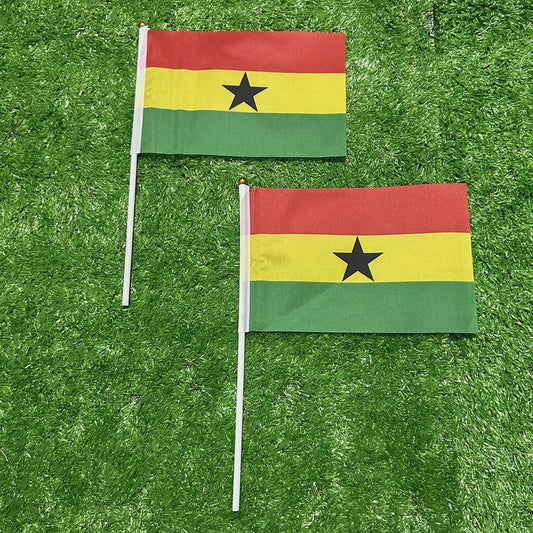 Ghana Handvlag 21x14cm met Plastic Stok - Set van 10, 20, 50 of 100 stuks