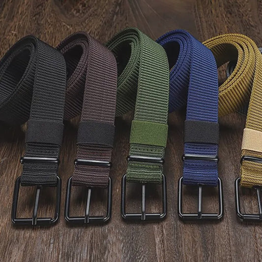 Stijlvolle Heren & Dames Canvas Riem met Pin Gesp - Duurzaam en Trendy voor Outdoor & Jeans