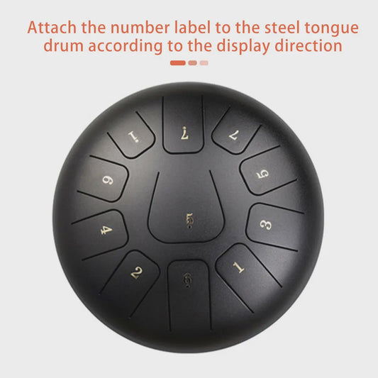 10 Inch Steel Tongue Drum met 11 Tonen - Inclusief Mallet, Vingerbeschermers en Draagtas