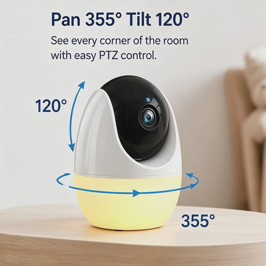 7-inch Babyfoon met Camera: Pan-Tilt-Zoom, Tweeweg Audio, Nachtzicht & Lullabies