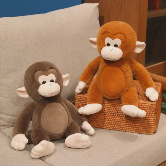 Schattige Macaque Aap Knuffel - Pluche Dierenkussen, Perfect Cadeau voor Kinderen & Dierenliefhebbers