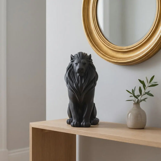 Luxe Leeuw Beeldje - 10cm - Scandinavische Stijl - Desktop Decoratie