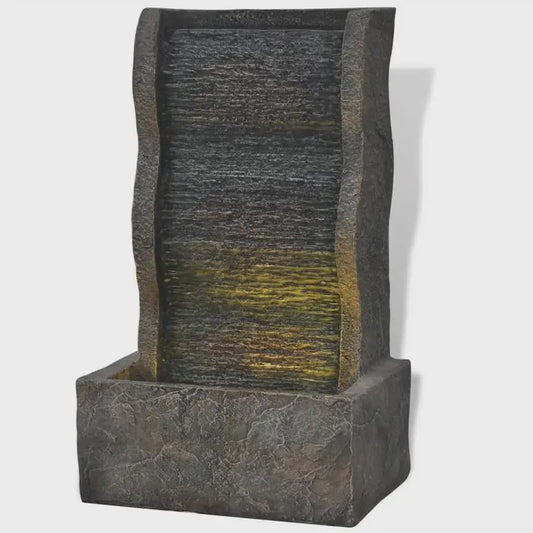 Stijlvolle Buitenfontein met Geïntegreerde Lamp - Polyresin 28.5x20.5x49.5 cm
