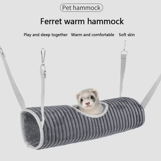 Warme Hangmat Tunnel voor Hamsters, Fretten & Kleine Huisdieren - Speelgoed, Slaapplek & Verstophol