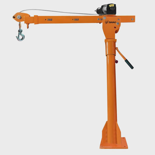 Krachtige 1100 LBS (499 kg) Elektrische Jib Kraan met 360° Draaibaarheid voor Vrachtwagen en Werkvoertuigen