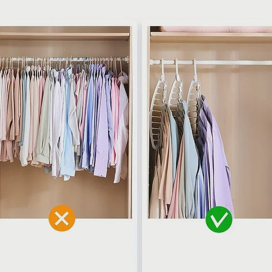 Ruimtebesparende Kledinghanger Organizer - Multifunctioneel & Antislip