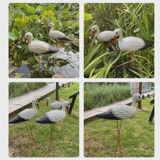 Realistische Ooievaar Figuur - Tuindecoratie Vogel Standbeeld