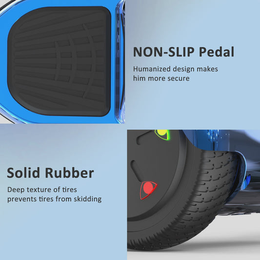 RCB Hoverboard 6.5 inch met Bluetooth Speaker en LED Verlichting - Zelfbalancerende Scooter voor Kinderen en Volwassenen