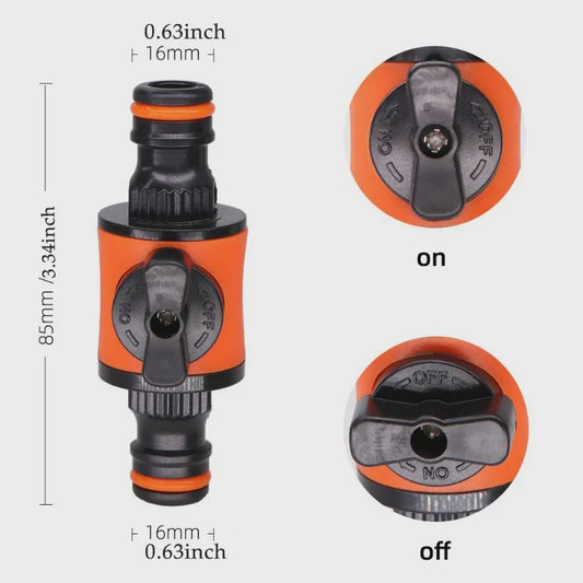 Tuinslang Afsluiter Kraan 16mm - Snelkoppeling voor Watergift & Autowas