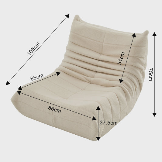 XXL Design Beanbag van Lamswol - Comfortabele Zitzak als Sofa, Fauteuil of Vloerkussen