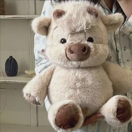 Schattige Schotse Hooglander Pluche Koe - Zachte Knuffel voor Kinderen