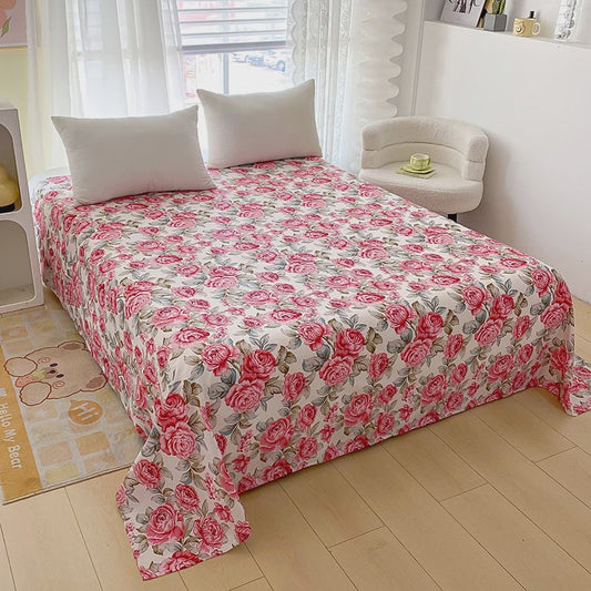 Rood Bloemenprint Top Sheet - Diverse Maten - 150x200 cm