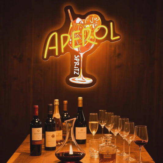 Aperol Spritz Neon Sign LED Cocktail Neon Light for Home Bar Man Cave Kitchen Party Decor Spritz Lover Gift USB Powered Dimmable
