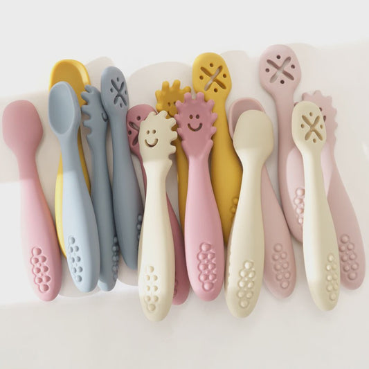 3-delige Siliconen Baby Bestek Set: Lepel & Vork voor Peuters