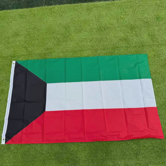 Kuwait Vlag 150x90cm - Duurzaam Polyester, Binnen & Buiten