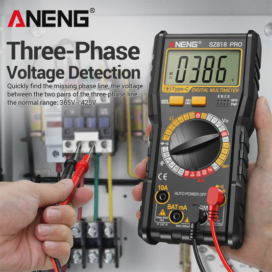 ANENG Digital Multimeters Rechargeable SZ818 Professional AC/DC Voltage NCV Ammeter Voltmeter HFE Triode Capacitor Test Tools