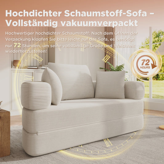 Modulaire Slaapbank Ovaal - Ribstof - Multifunctioneel en Flexibel