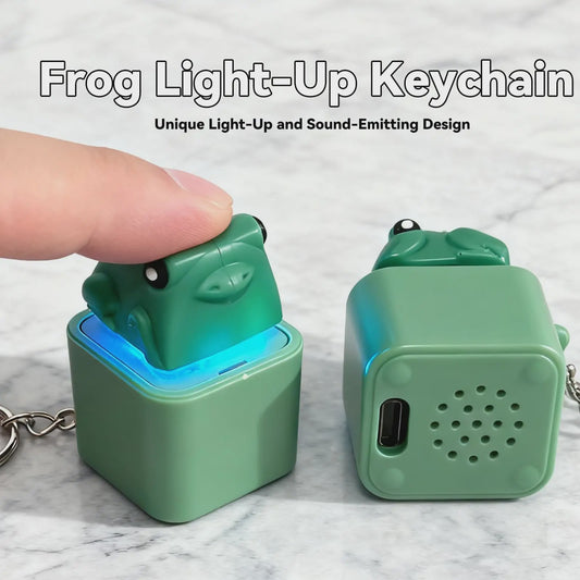 Grappige Kikker Sleutelhanger met Geluid & LED - Oplaadbare Fidget Toy