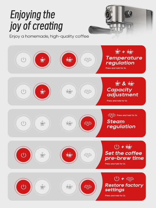 HiBREW H10B Espresso Machine: 20 Bar, Instelbare Temperatuur, Koud & Warm, Super Slim Koffiezetapparaat