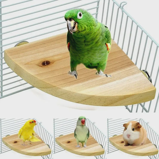 Houten Vogel Speelplatform & Zitstok voor Kooi - Geschikt voor Papegaaien, Parkieten & Knaagdieren
