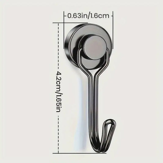 Krachtige Zwarte Magnetische Haken - Heavy Duty Ophanghaken met Sterke Magneet
