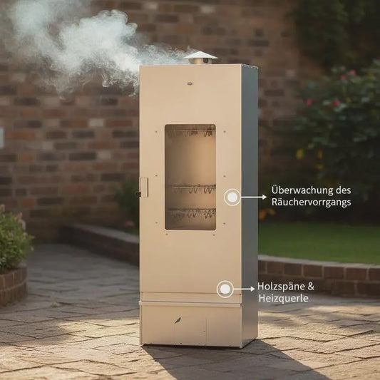 RVS Smoker BBQ met Houtspaanderbak - 44.5x29x110cm - Ideaal voor Vis en Vlees