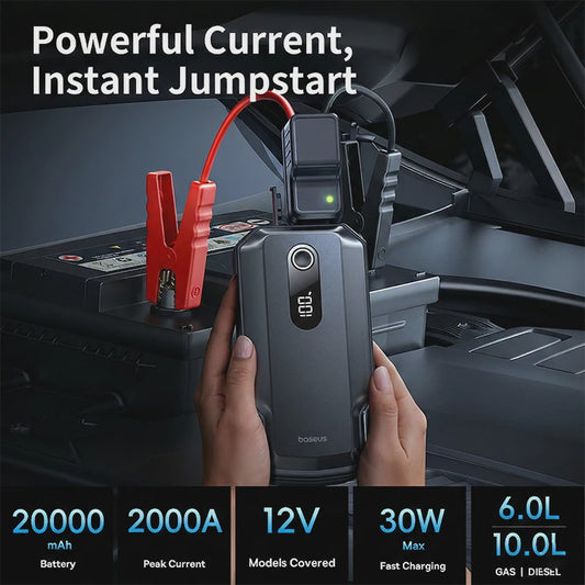 Baseus 2000A Autostarter Powerbank 20000mAh - Noodstart & Oplader