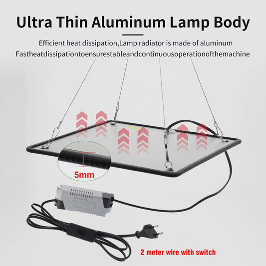 2x LED Groeilamp Full Spectrum 1200W - Professionele Kweekverlichting voor Binnen