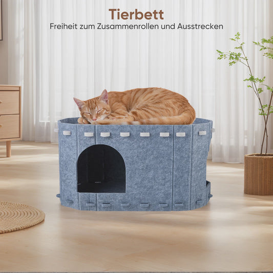 Dubbele Katten Tunnel met Uitneembare Wasbare Filtdelen - Comfort & Krabbescherming