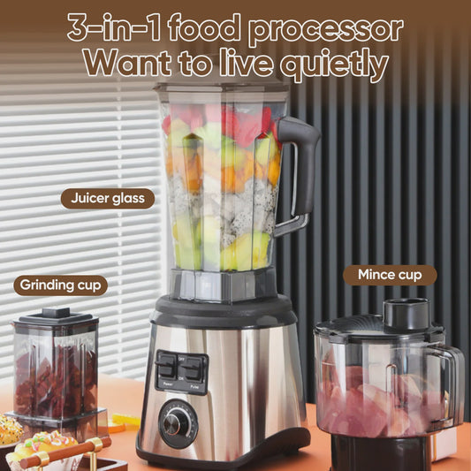 Krachtige 3-in-1 Keukenmachine: Blender, Mixer & Foodprocessor met 3 Containers