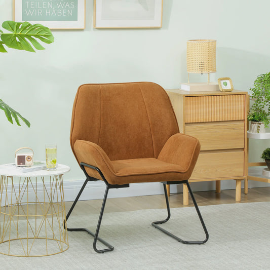 Moderne Lounge Stoel met Velvet Bekleding en Metalen Poten - Comfortabel Lezen en Ontspannen