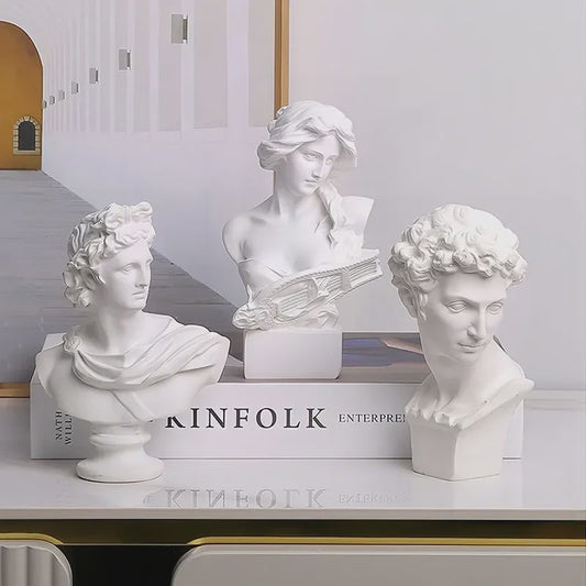 Griekse Mythologie Apollo buste sculptuur van hars - Klassieke God van het Zonlicht