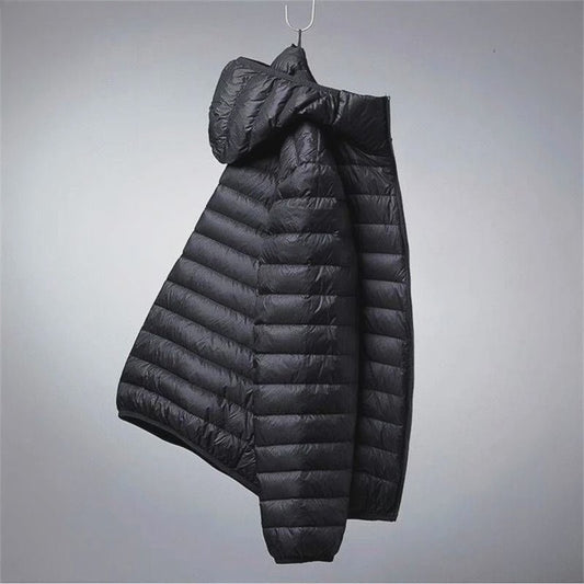 Lichte Heren Winterjas met Capuchon - Strak Design & Warmte