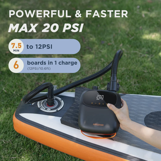 Oplaadbare 20PSI Elektrische Luchtpomp voor SUP, Kajak, Boot & Matras - Snel Opblazen/Ontluchten
