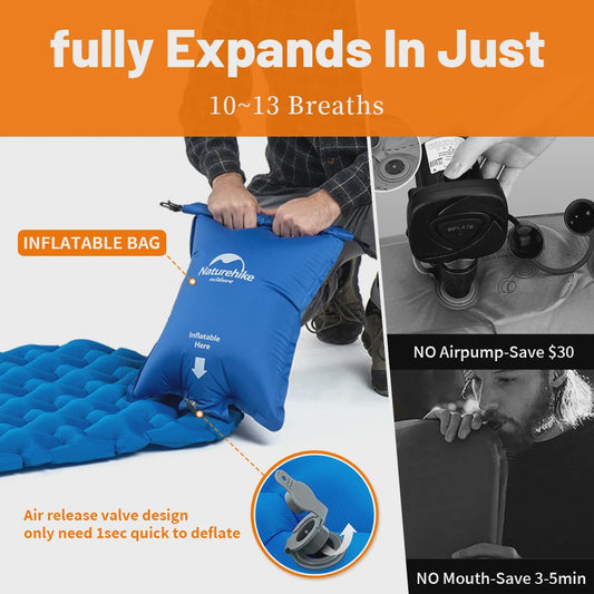 Naturehike Opblaasbaar Slaapmatje - Ultralicht & Compact Kampeerbed